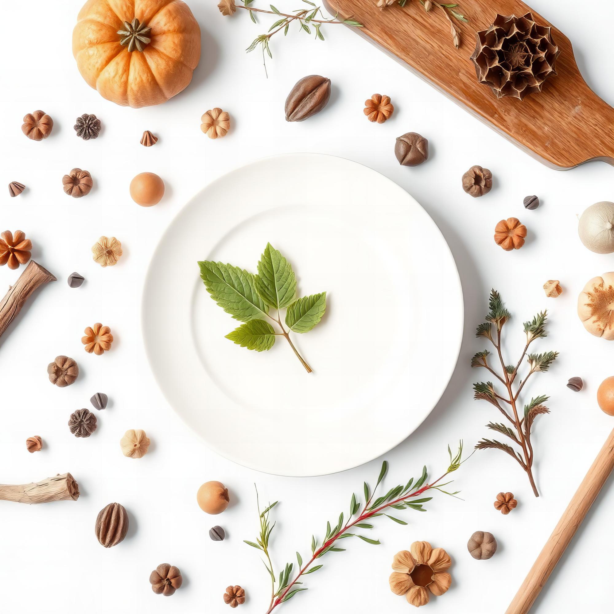 Plated seasonal menu on wooden table